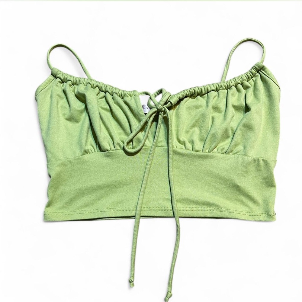 Green  Crop Top